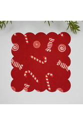 Yılbaşı Temalı Şeker Desenli Dijital Baskılı Kokteyl Peçetesi 1 Adet